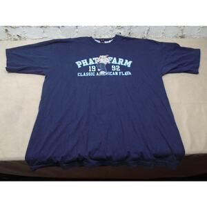 Vintage Phat Farm T-Shirt Men’s XL Blue Classic American Flava Graphic Tee Y2K